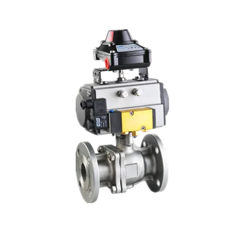 Pneumatisk aktiveret 2-pc ANSI flangerede kugleventil 150 lb